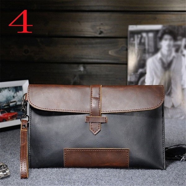Men PU Leather Business Work Handbag Envelope Bag Briefcase