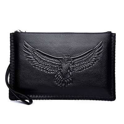 Men Wallet Genuine Leather Purses Long Wallet Vintage Handy Bag High-Capacity Card Holder