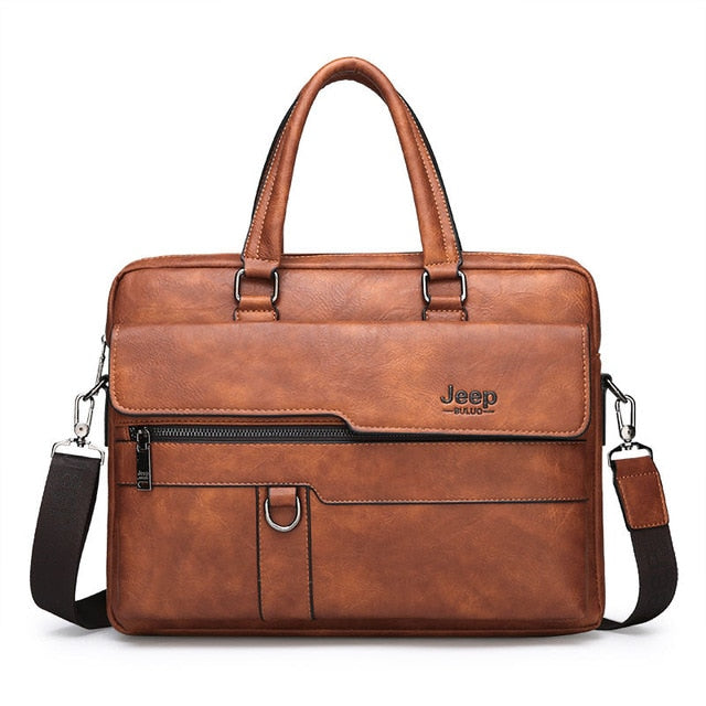 Mens Briefcase Bag High Quality Business Famous Brand Leather Shoulder Messenger Bags Office Handbag 13.3 inch Laptop