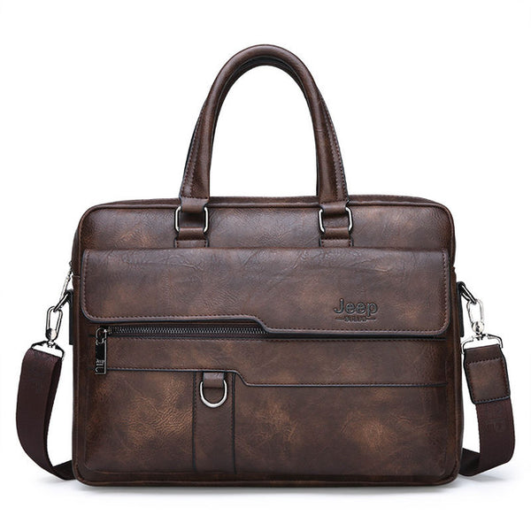 Mens Briefcase Bag High Quality Business Famous Brand Leather Shoulder Messenger Bags Office Handbag 13.3 inch Laptop