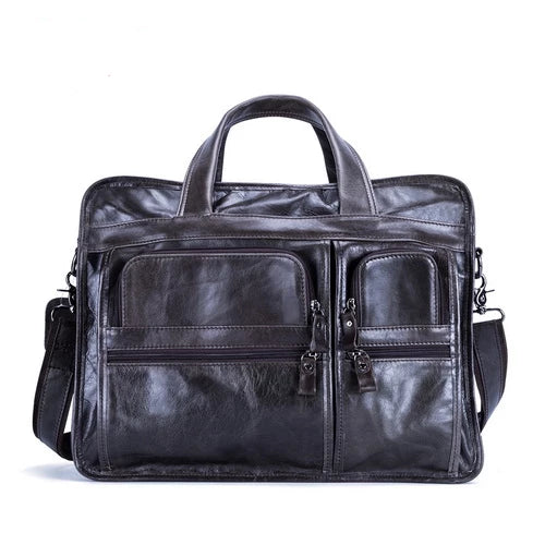 Men Leather Briefcases Laptop Casual Business Tote Bags Shoulder Crossbody Bag Men's Handbags Large Travel Bag