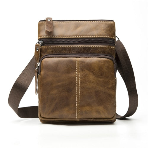 Men's Messenger Bag Shoulder Genuine Leather bags Flap Small male man Crossbody bags for men natural Leather bag