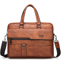 Mens Briefcase Bag High Quality Business Famous Brand Leather Shoulder Messenger Bags Office Handbag 13.3 inch Laptop