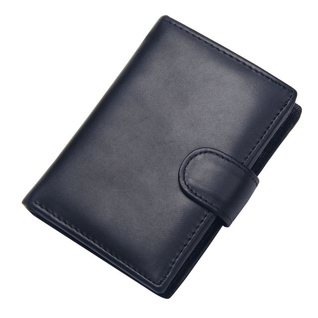 Men's Short Wallet Genuine Leather Clutch Wallets Purses First Layer Real Leather Multi-Card Bit Retro Card Holder