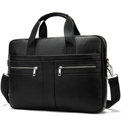 men's Genuine Leather briefcase Male man laptop bag natural Leather for men Messenger bags