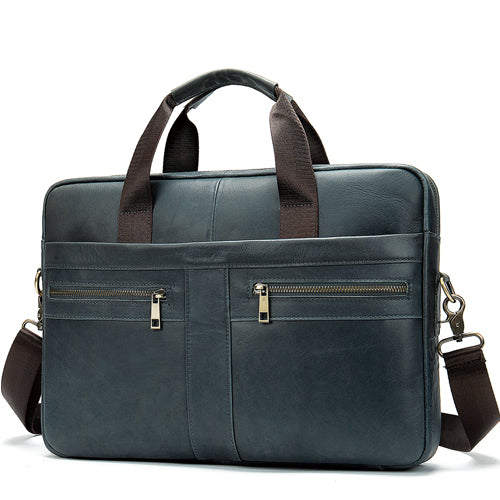 men's Genuine Leather briefcase Male man laptop bag natural Leather for men Messenger bags