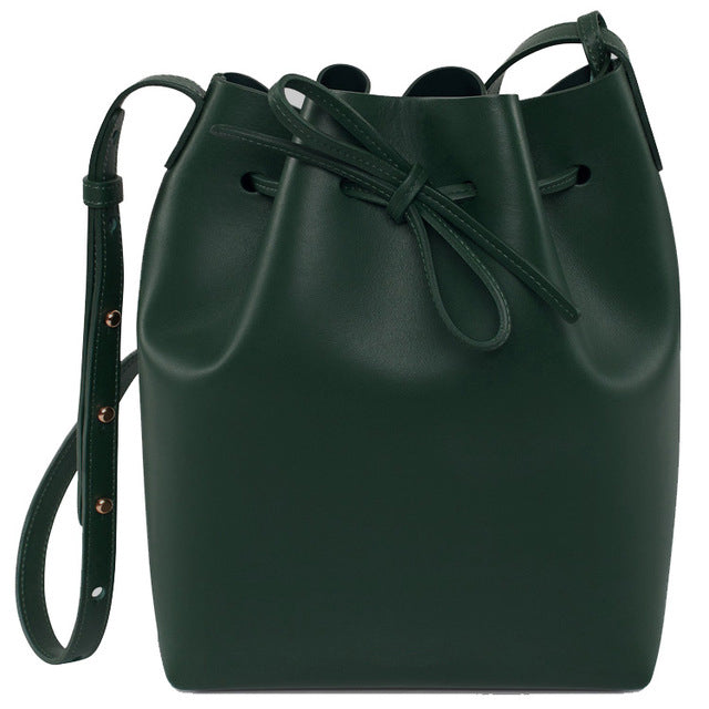 Women real leather Bucket Bag ,lady genuine leather shoulder Bags,