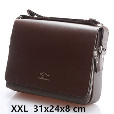 Mens Soft Leather Shoulder Travel Bag Business office Computer laptop bag Cover Messenger Bag Kangaroo