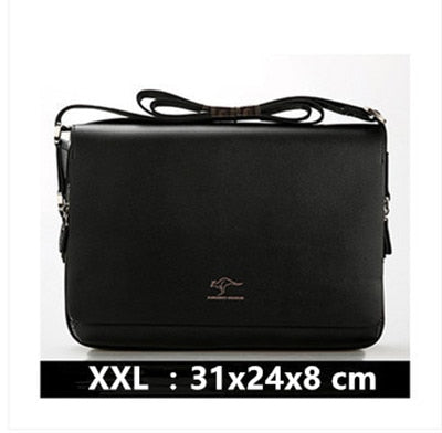 Mens Soft Leather Shoulder Travel Bag Business office Computer laptop bag Cover Messenger Bag Kangaroo