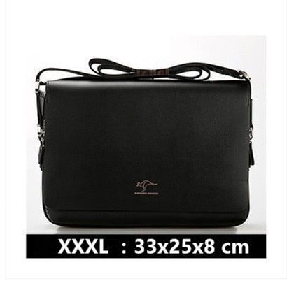 Mens Soft Leather Shoulder Travel Bag Business office Computer laptop bag Cover Messenger Bag Kangaroo